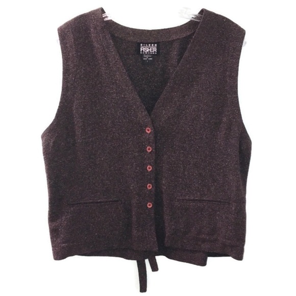 Eileen Fisher Sweaters - Eileen Fisher Vintage Button Up Sweater Vest